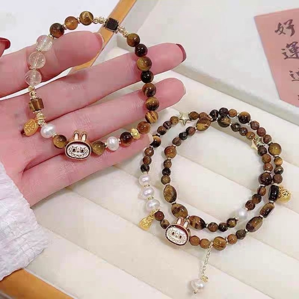 2PCs Handmade Beaded Labubu Bracelet-Labubu Jewelry-Great Girls Gift-Cute Bunny